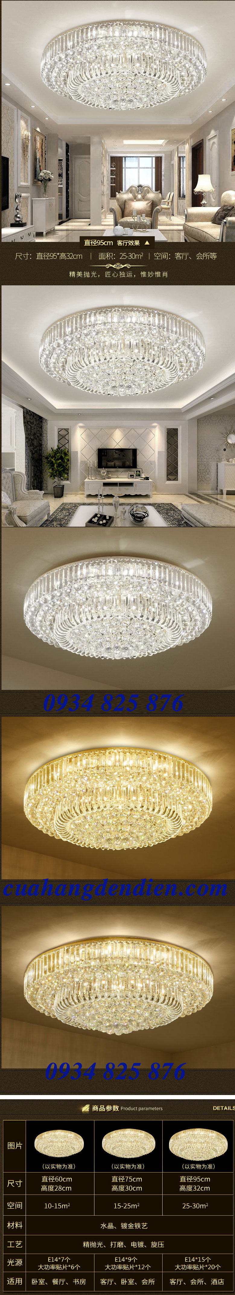 Đèn Mâm Pha Lê Trang Trí Trần - TL9648